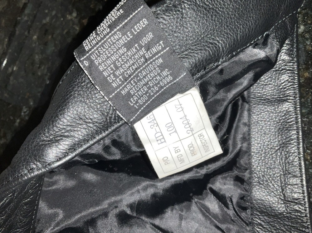 Harley Davidson Black Leather Chaps Size Large Excellent Condition