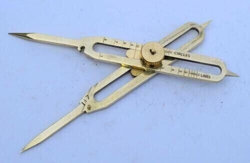 Solid Brass Divider Drafting Proportional Tool 6" Navigational Compass
