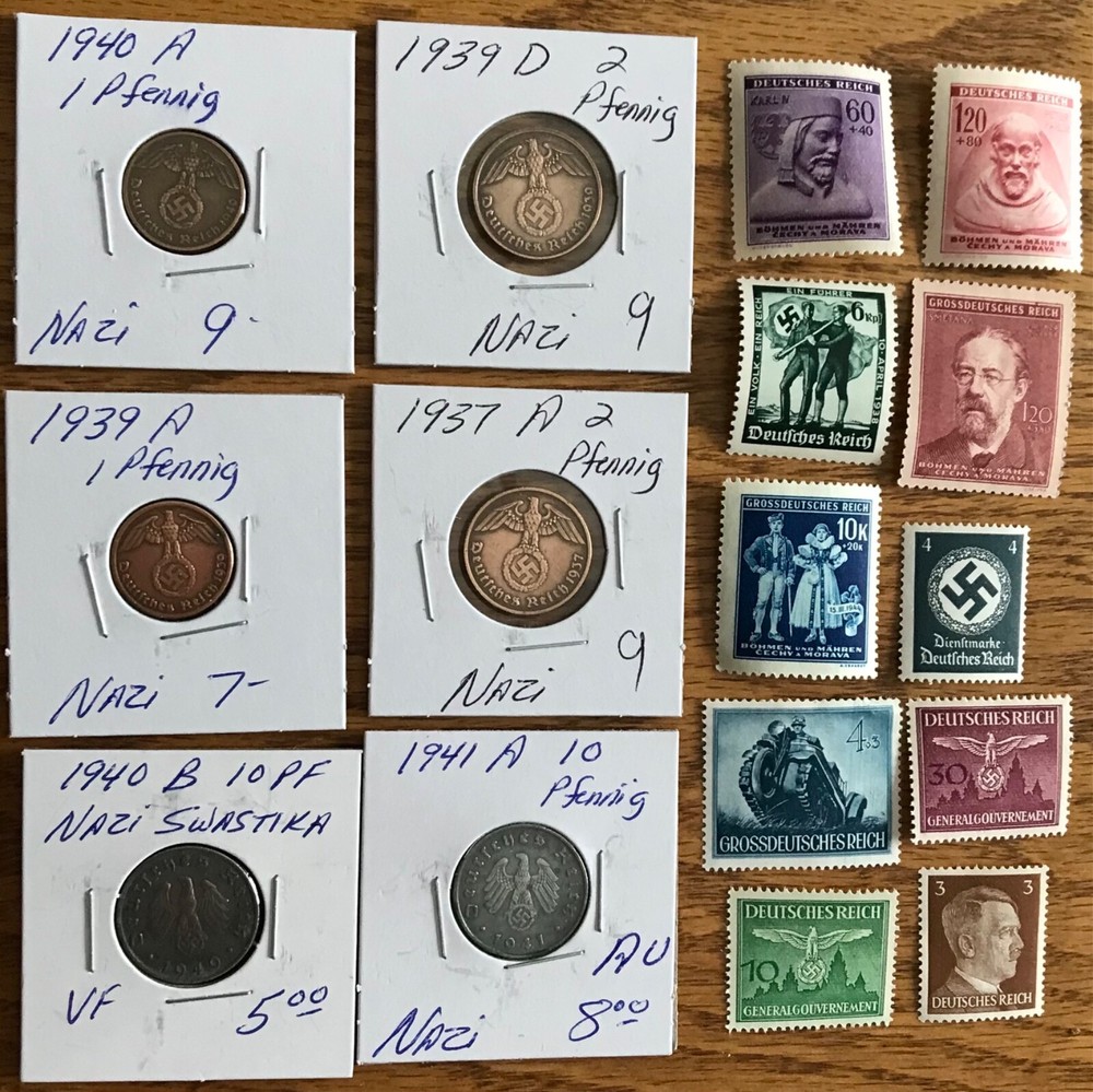 Third Reich stamps and coins