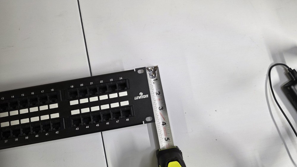 19" Network Rack Cat5 48 Port Patch Panel, (3) Shelves, Cable Holder