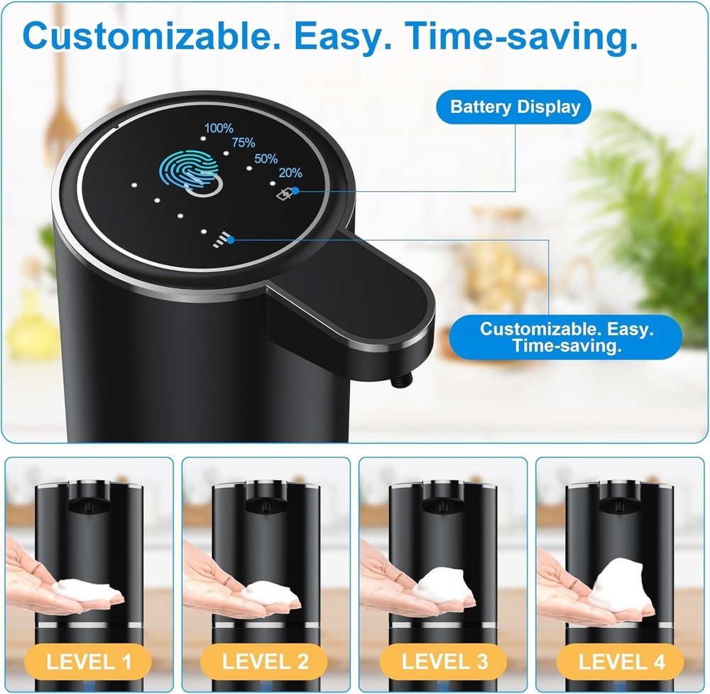Automatic Foaming Soap Dispenser, Touchless Dispenser 380ml USB Rechargeable