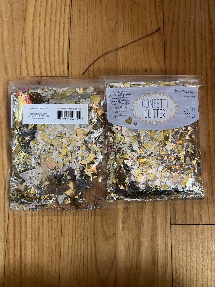 confetti glitter - gold & silver