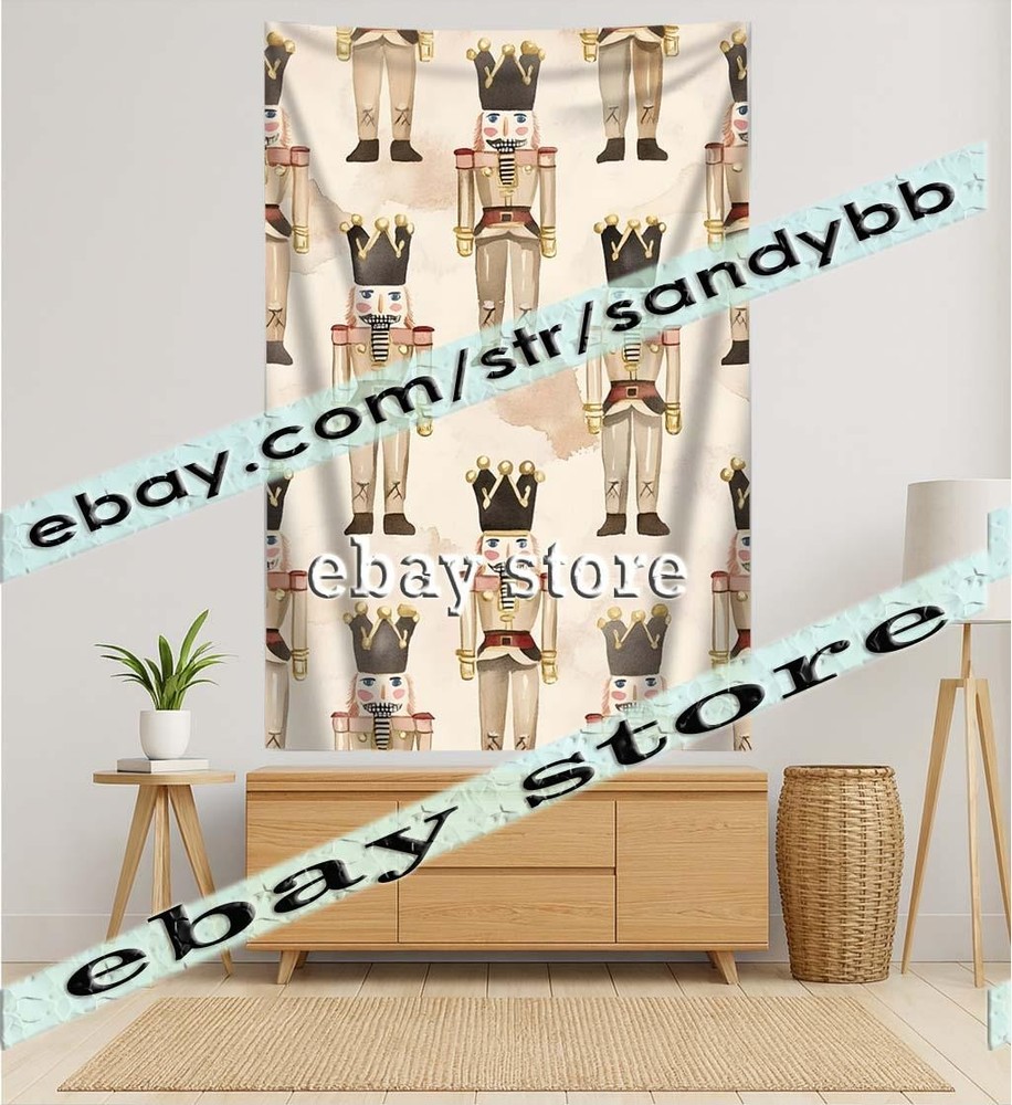 Tapestry Nutcracker Pattern Christmas Print 39X59 in