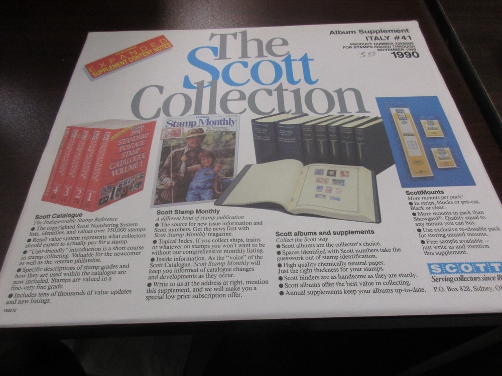 THE SCOTT  ALBUM  SUPPLEMENT ITALY  #41 ,1990  W/FREE SHIPPING!!