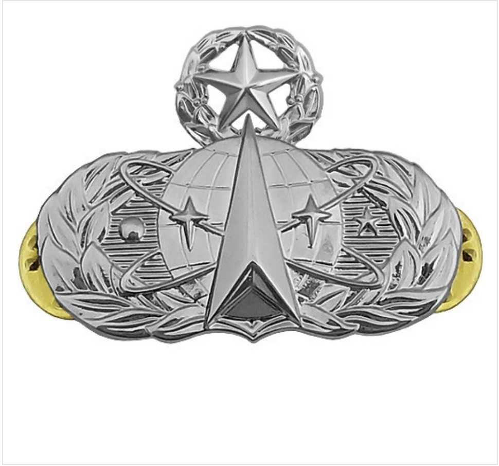 GENUINE U.S. AIR FORCE BADGE: SPACE OPERATIONS: MASTER - MIDSIZE