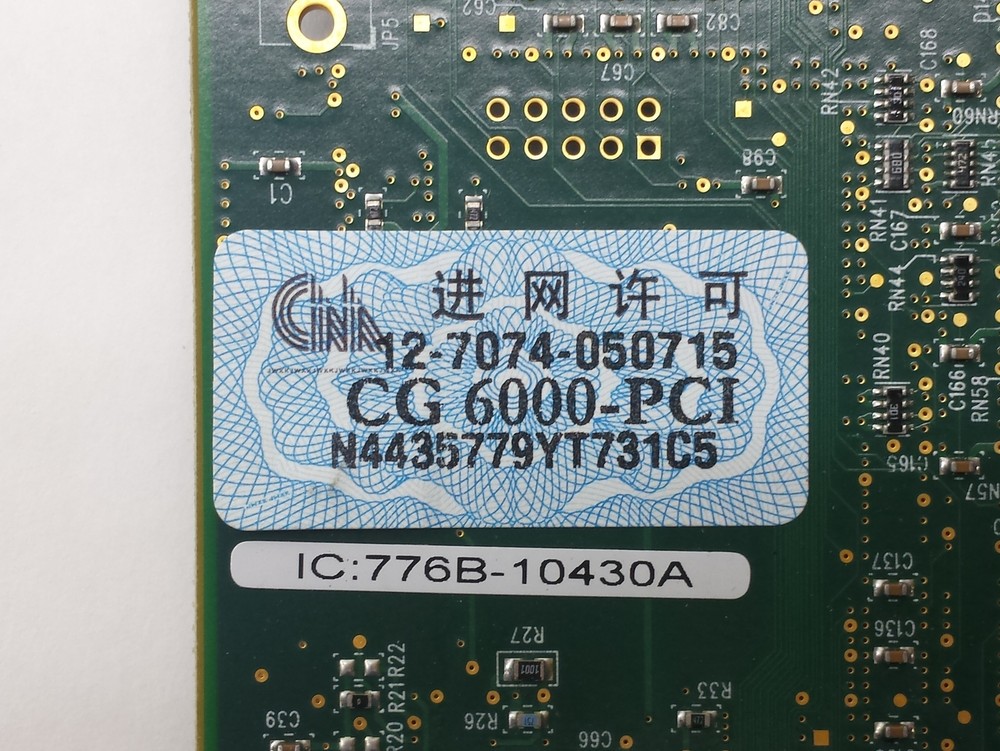 NMS NATURAL MICROSYSTEMS CG6000 CG 6000 T1/E1 ETHERNET INTERFACE PCI BOARD VOIP