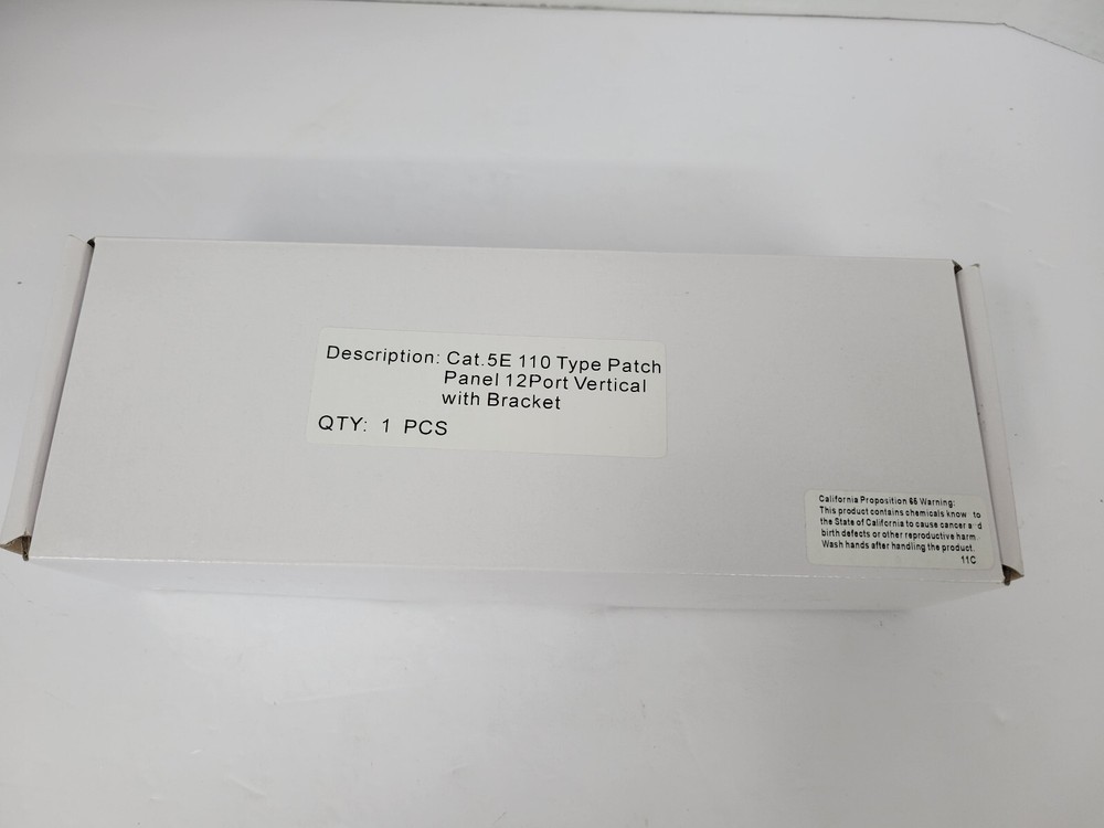 NEW Cat5e 110 Type Network Patch Panel 12 Port Vertical w/Bracket T568A/T568B