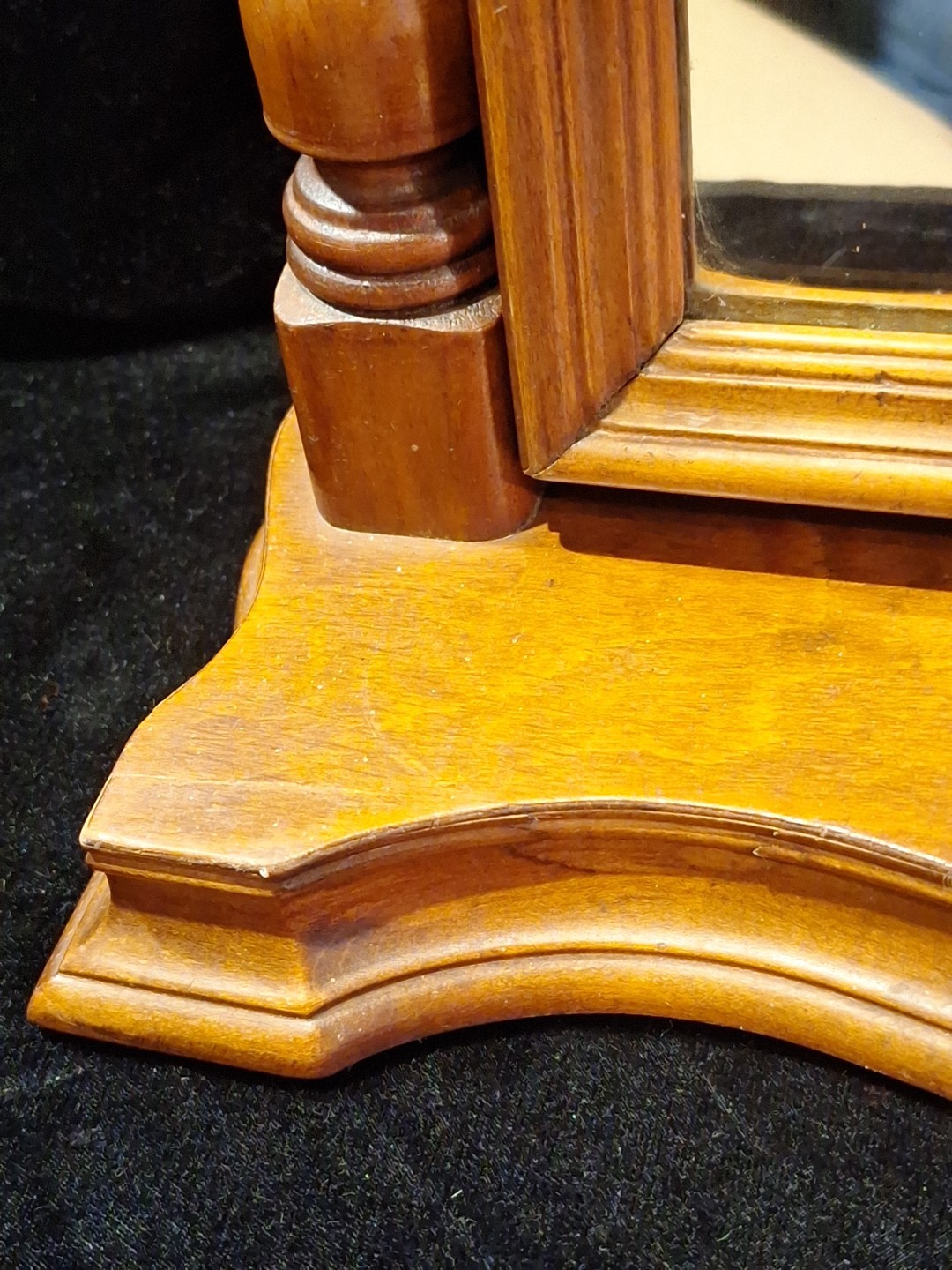 Antique Wood Tabletop Vanity Dressing Table with Falconer Durever Swivel Mirror