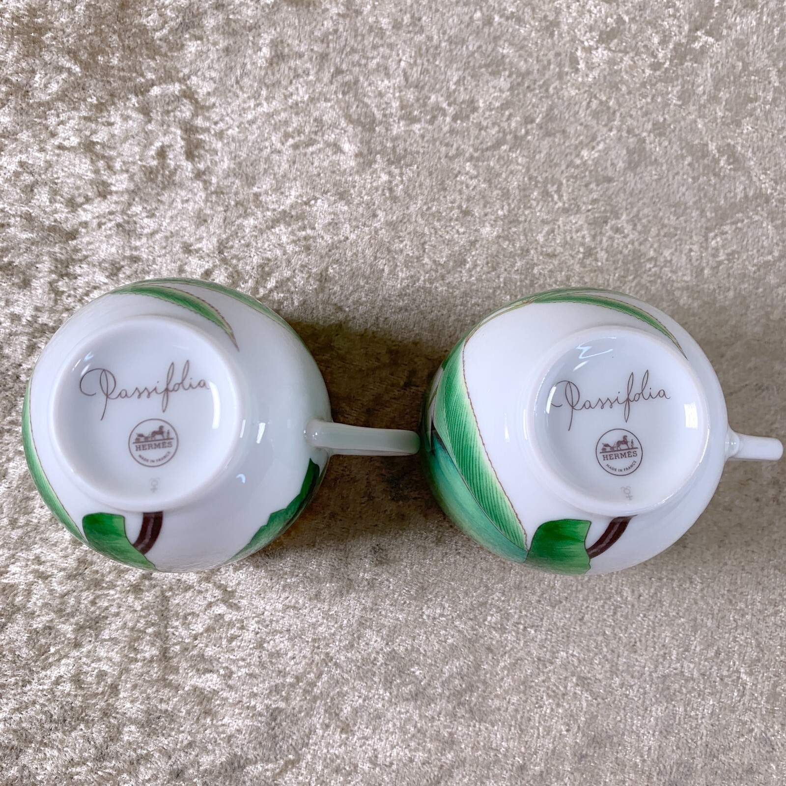 Hermes Demitasse Cup & Saucer Passifolia Porcelain Tableware Botanical 2 Sets