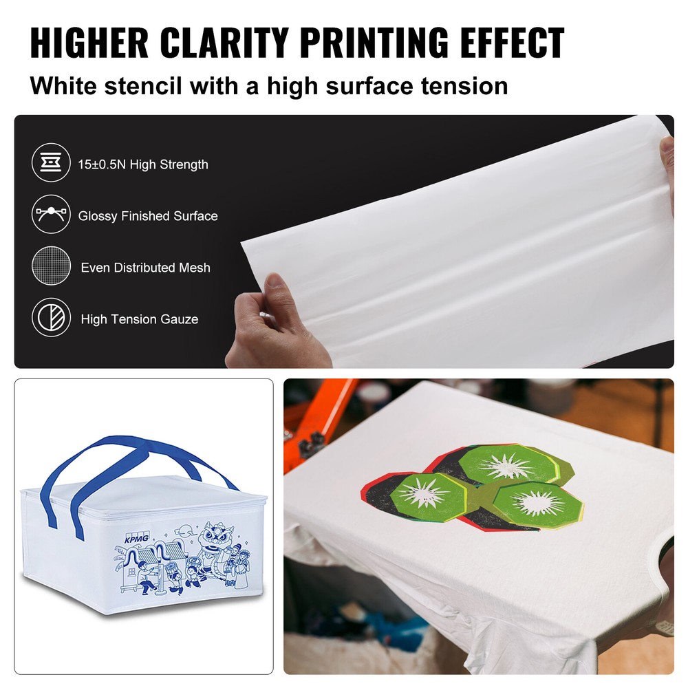 VEVOR 4pcs Silk Screen Printing Kit Screen Printing Frame 20x20in 110 Count Mesh