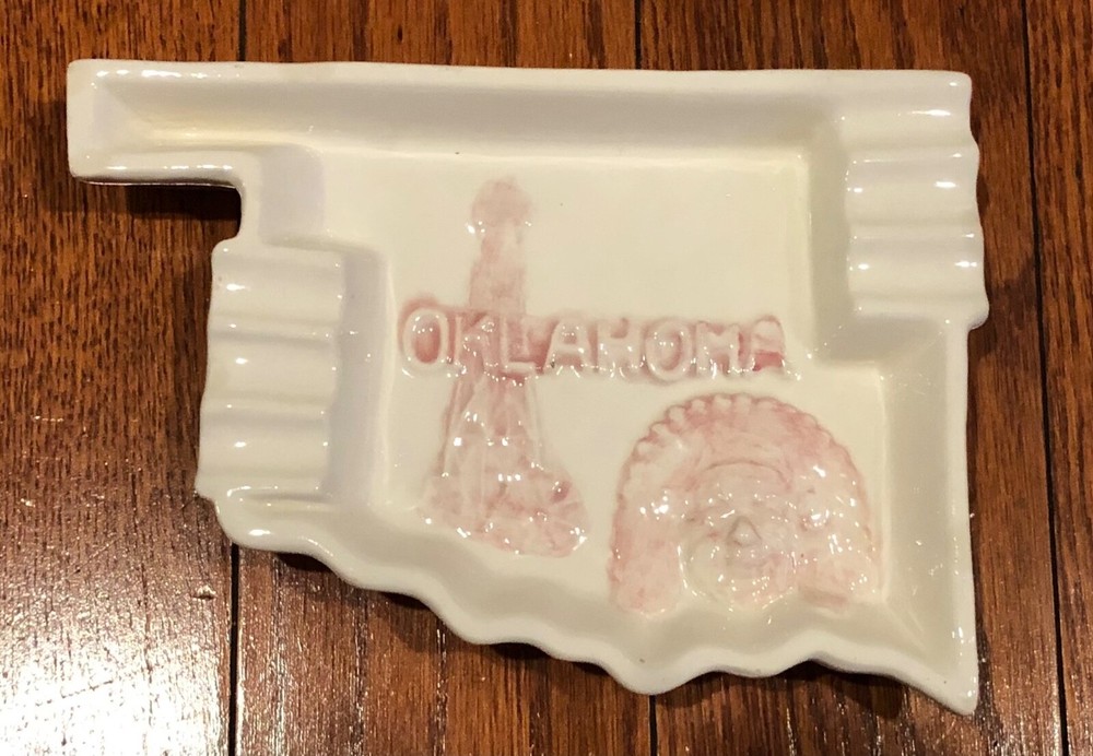 Oklahoma Vintage Ceramic Ash Tray
