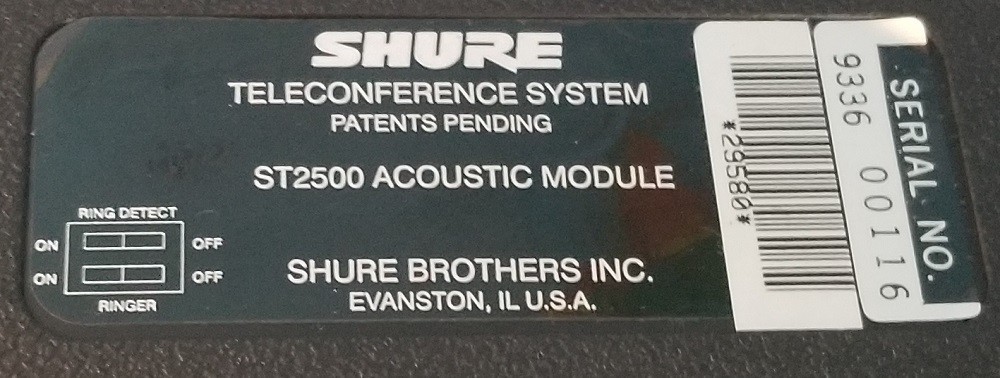 Shure ST2500 Acoustic Module/ Interface Teleconference System