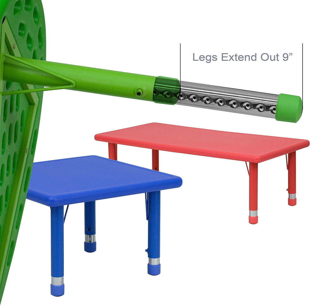 Height Adjustable Green Plastic Activity Table - 24''W x 48''L