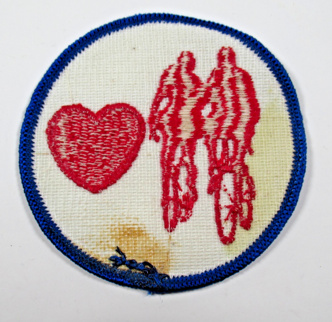 Vintage Cycling Love Patch Embroidered Couple Biking Valentine Sew On