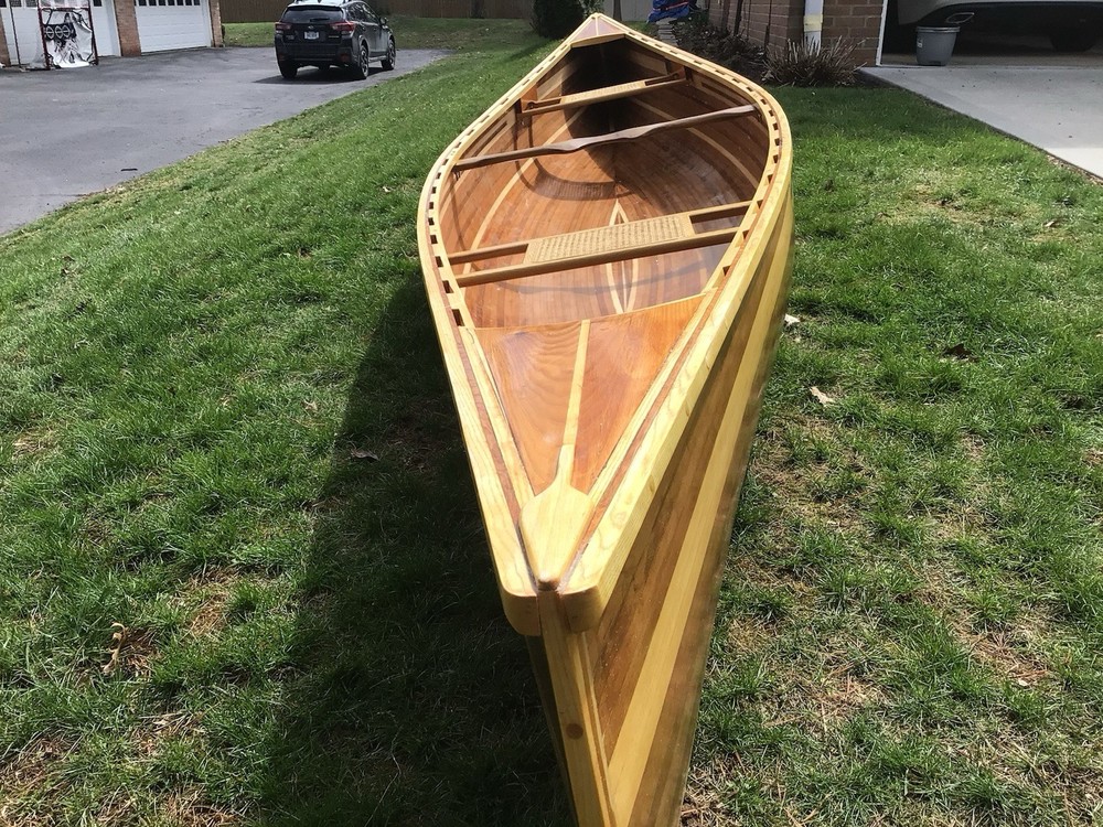 16 Foot Hand Built Cedar Strip Canoe
