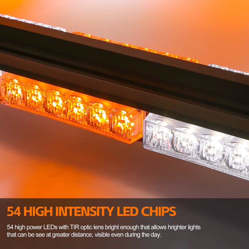 For Chevy Silverado 1500 2500 54LED Strobe Light Bar Rooftop Double Side Warning
