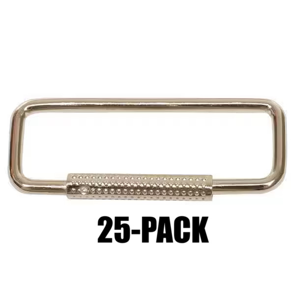 25-Pack Spring Sleeve Rectangular Key Ring D Shaped Vintage Style Nickel Plated