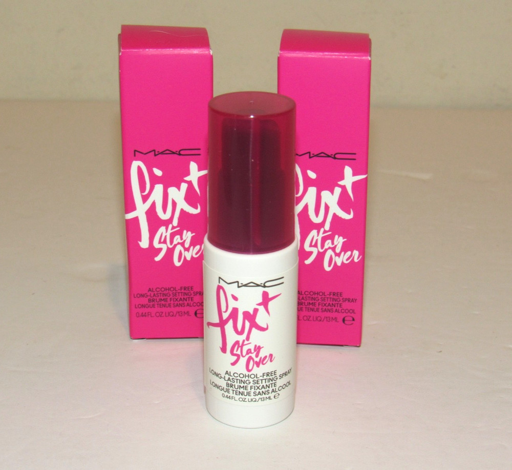 2 MAC Fix + Plus Stay Over Makeup Setting Spray 0.44 Oz 13 mL Each  MINI NIB