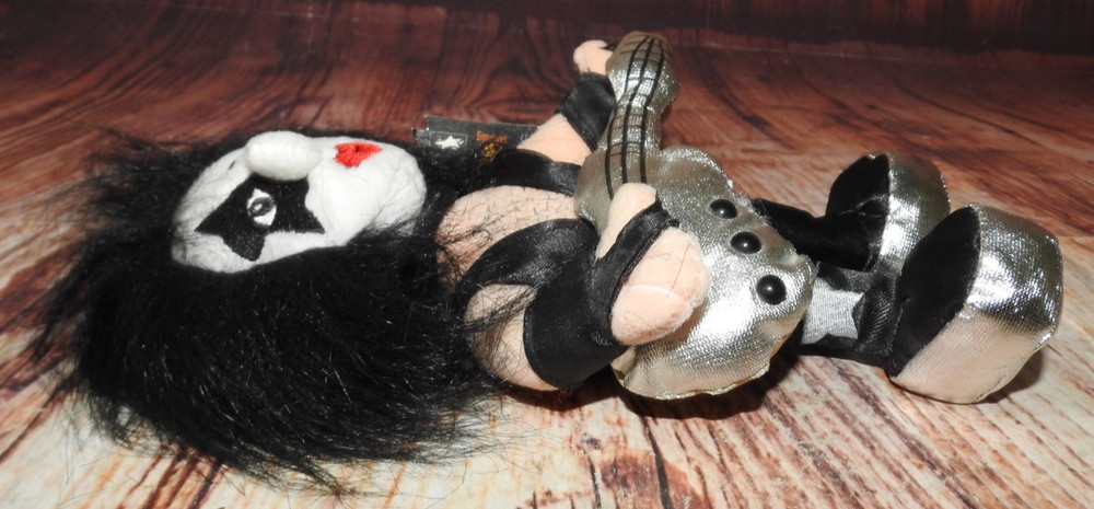 Set of 3 1998 Kiss Bean Bag Dolls, Gene Simmons, Ace Frehley, Paul Stanley