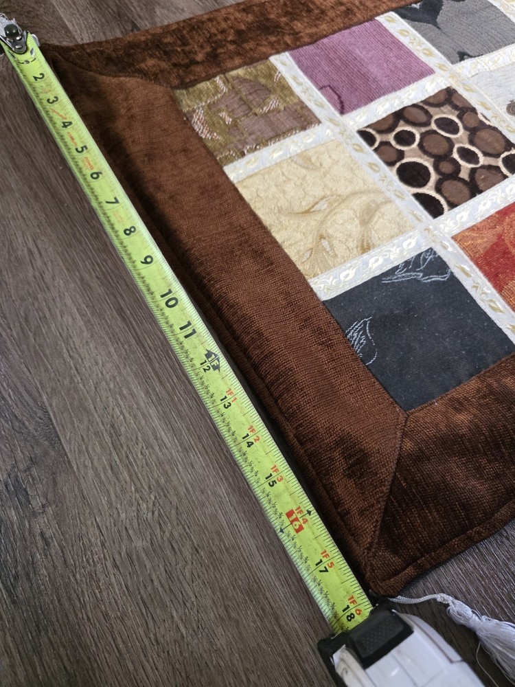 Handmade Patchwork Table Runner 56x19 Earth Tone Quilted Decor