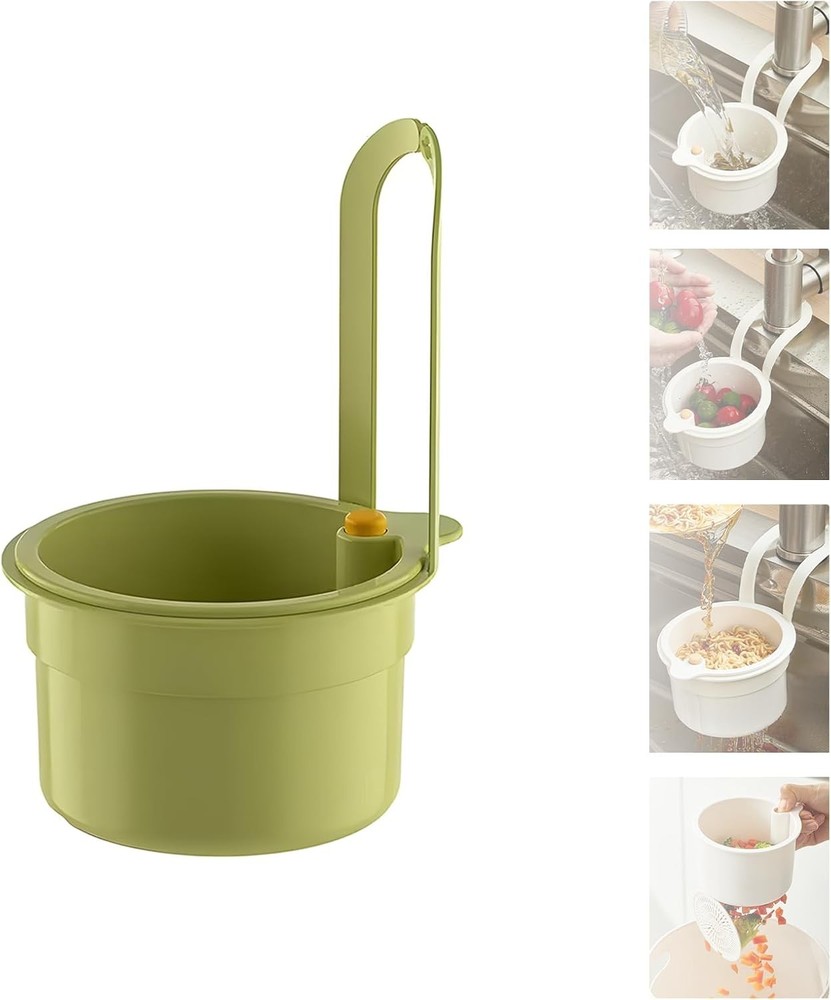 2025 New Faucet Hanging Strainer, Press Automatic Dumping Kitchen Green