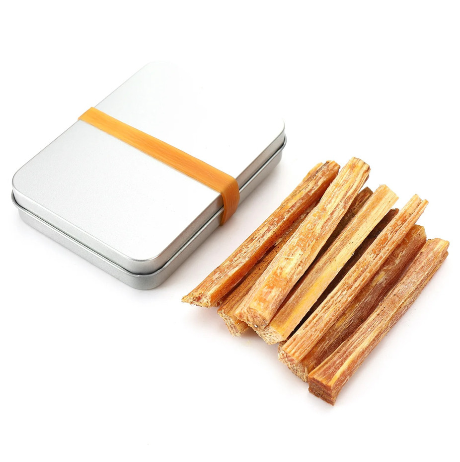 Fatwood Sticks Kit with Storage Box Hand Cut Fire Starter Craft Decor