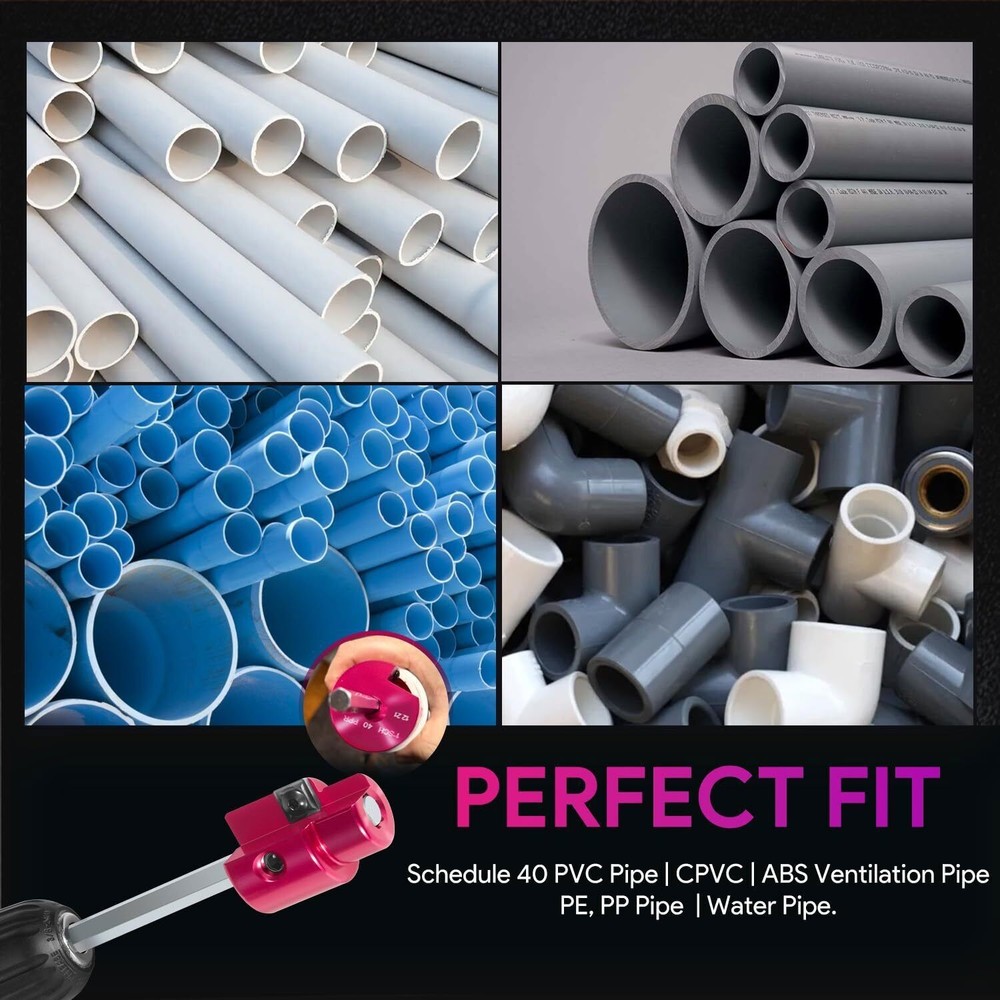 Plastic Pipe Fitting Reamer Plumbing Tool for SCH40 PVC, ABS, CPVC Socket Saver
