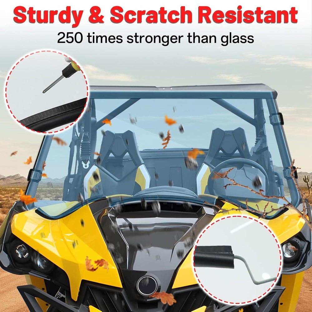 For Can-Am Maverick 1000R MAX 2013-2018 Anti-scratch Front Full windshield Panel