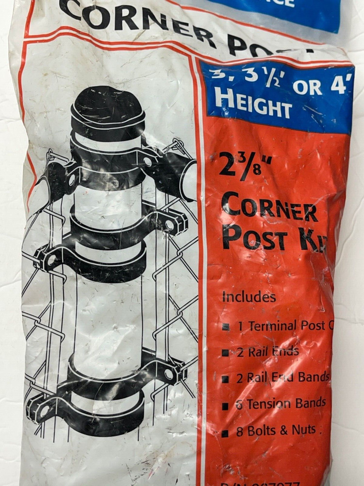 Master Halco Chain Link Fence 2-3/8" Galvanized Corner Post Kit