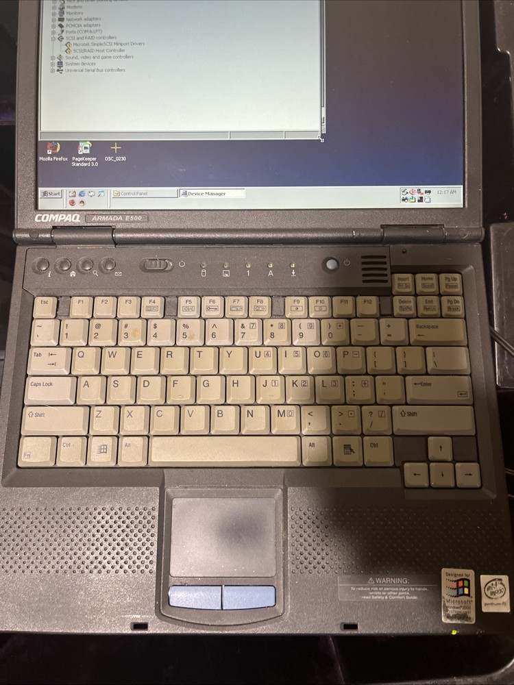 Compaq Armada E500 PP2060 Laptop Computer Pentium III Windows 2000 -Retro-WORKS!