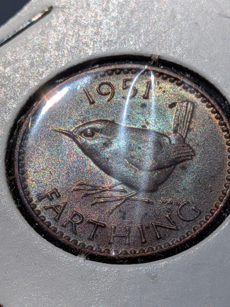 Great Britain 1 Farthing 1951, Coin Toned