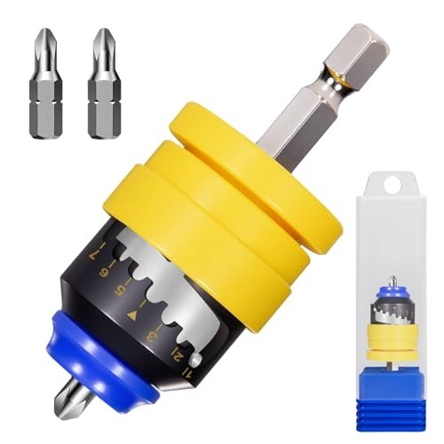 7-Level Adjustable Drywall Screw Setter with 2 Bits & Magnetic Holder - Converts