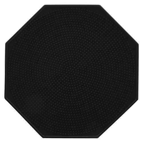 HUBERT® Beverage Drip Tray Octagonal Black Silicone - 7"Dia