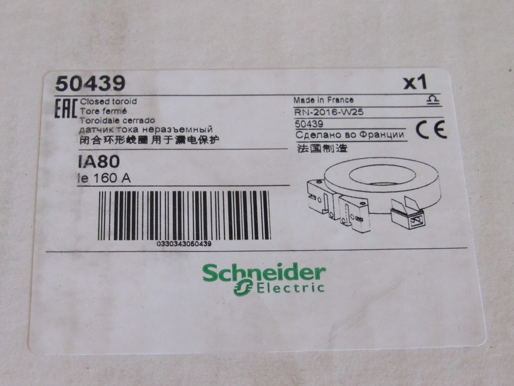 SCHNEIDER IA80 CLOSED TOROID CURRENT TRANSFORMER CLAMP SENSOR 50439