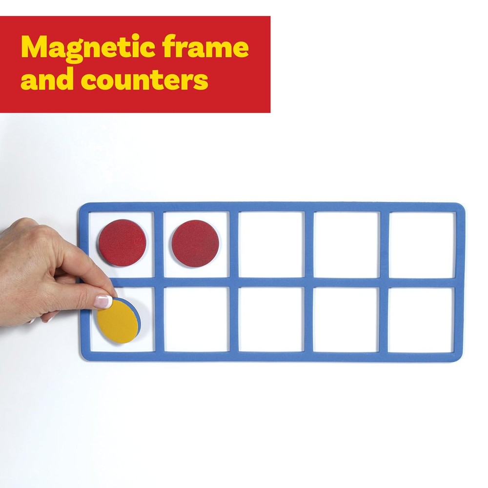 Giant Magnetic Foam Ten Frames | Early Math Manipulative | 2 Frames with 20 Disk