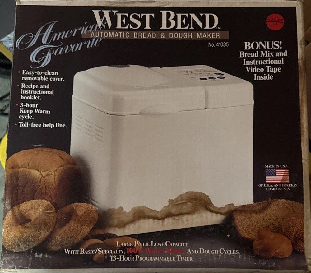 West Bend Automatic Bread & Dough Maker Machine Model 41035 Box Damage But New