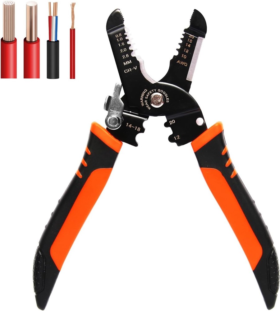 Wire Stripper, 3-rd Generation Strippers or Crimping Tool, 5-IN-1 Orange