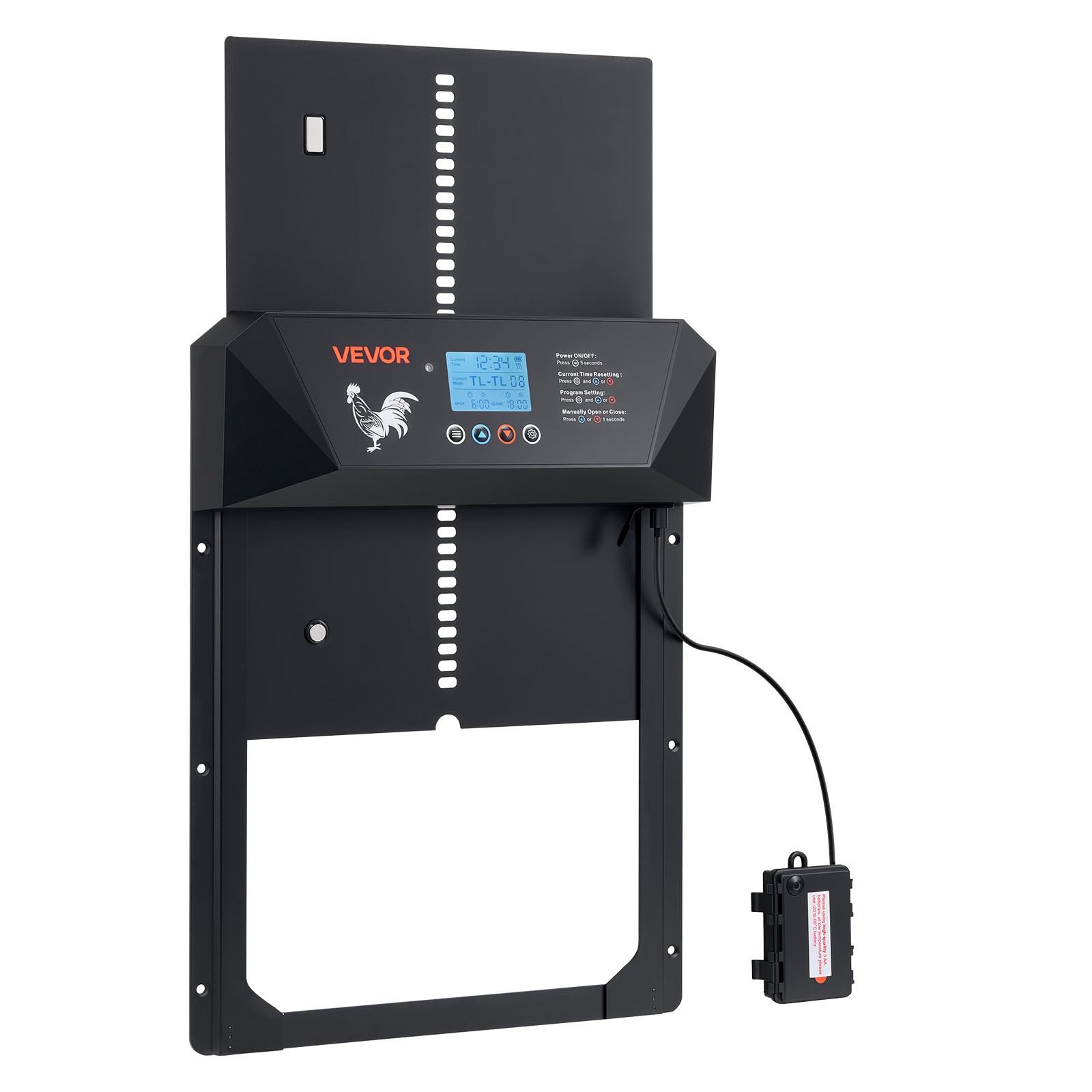 VEVOR DC & Battery Powered Automatic Chicken Coop Door Opener Light Sensor Timer