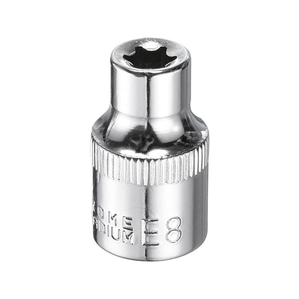 E-Torx Socket 3/8" Drive E8 Star Socket 1.1" Length 6 Point Spline Sleeve