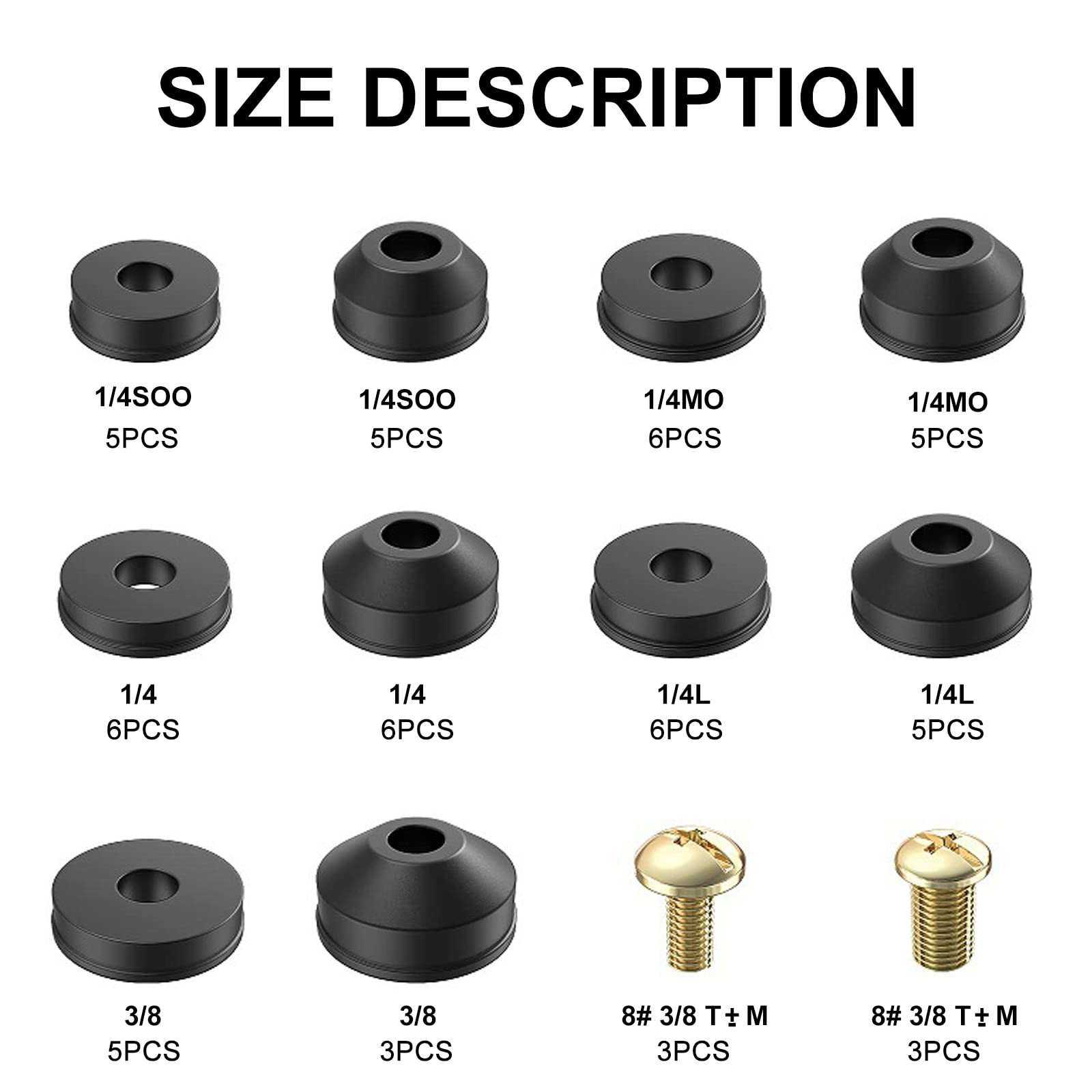 58-Pack Faucet Washer Assortment Kit Rubber Faucet Washers Flat and Beveled F...