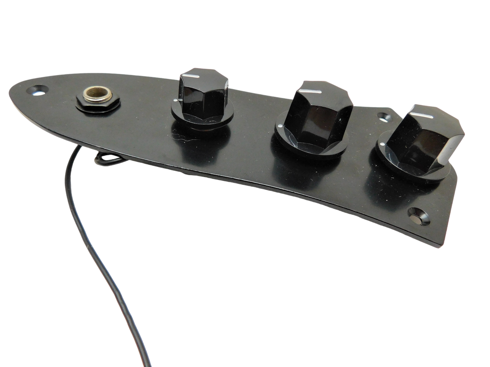 Prewired Jazz Bass Control plate..... Black with vintage style knobs