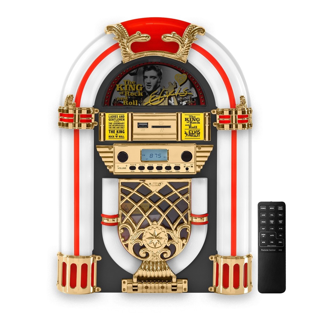 Arkrocket Elvis Presley mini jukebox cd player bluetooth speaker FM radio USB SD