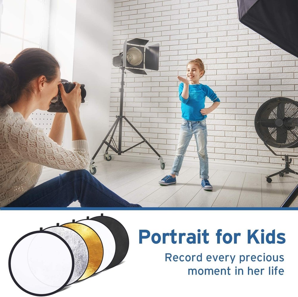 Compact Collapsible Reflector with Carrying Pouch - Photography Lighting