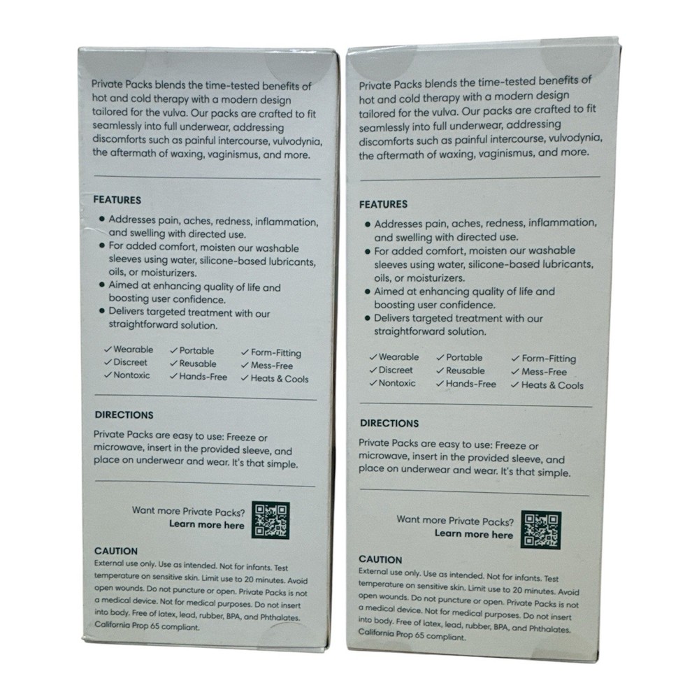 Private Packs Single Vulva Reusable Pack Personal PadX2
