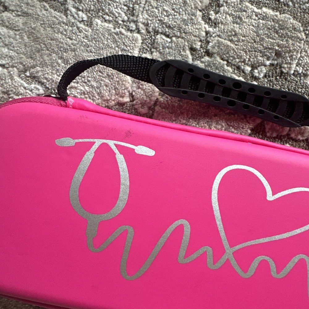 Nursing Pink Stethoscope Bag With Pink Scissors