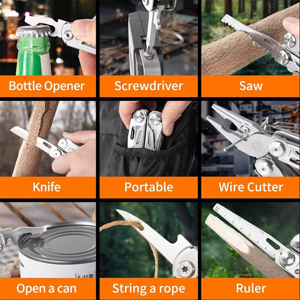 16 in1 Multitool Pliers,Multi Tool,Stainless Steel Multi-tool Pocket Knife