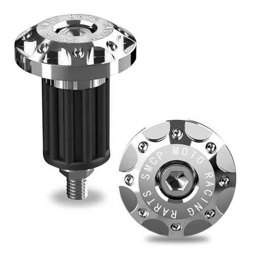 Universal Motorcycle Bar End Plug, Shockproof Handlebar End Caps, 2 PCS Silver