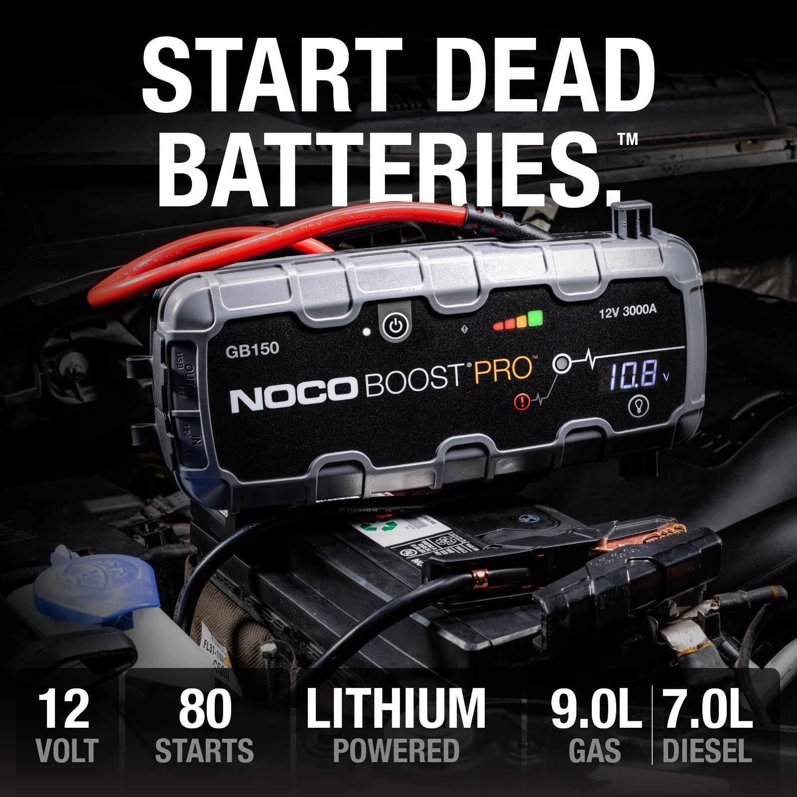 NOCO Boost Pro GB150 3000A 12V UltraSafe Portable Lithium Battery Jump Starter