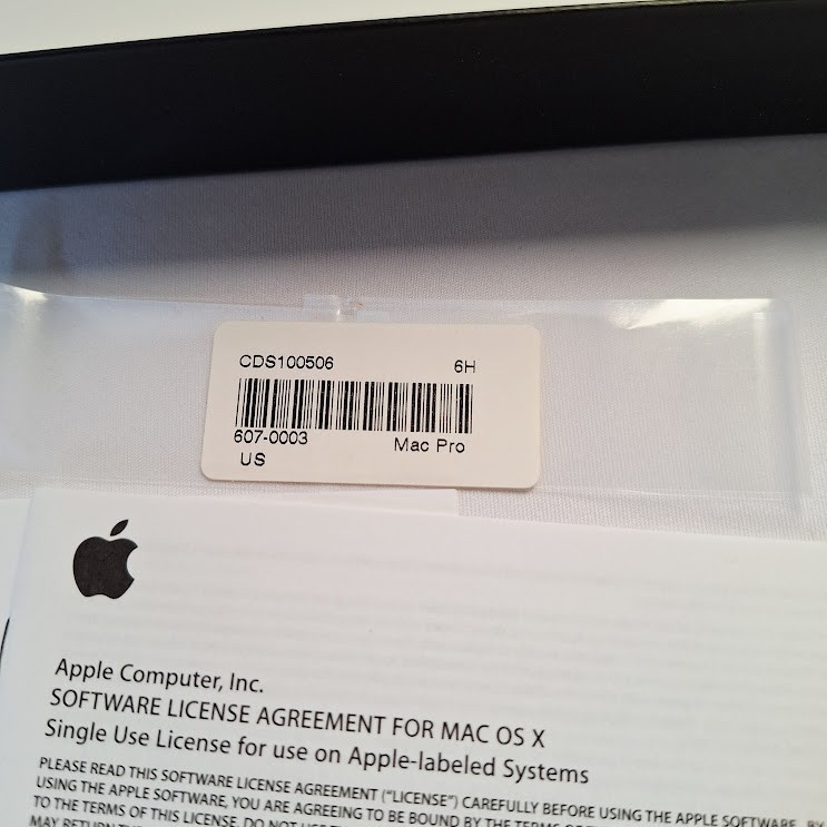Mac Pro Box Only & Mac OS Install Disc 1 & 2 Version 10.4.7 w/Stickers