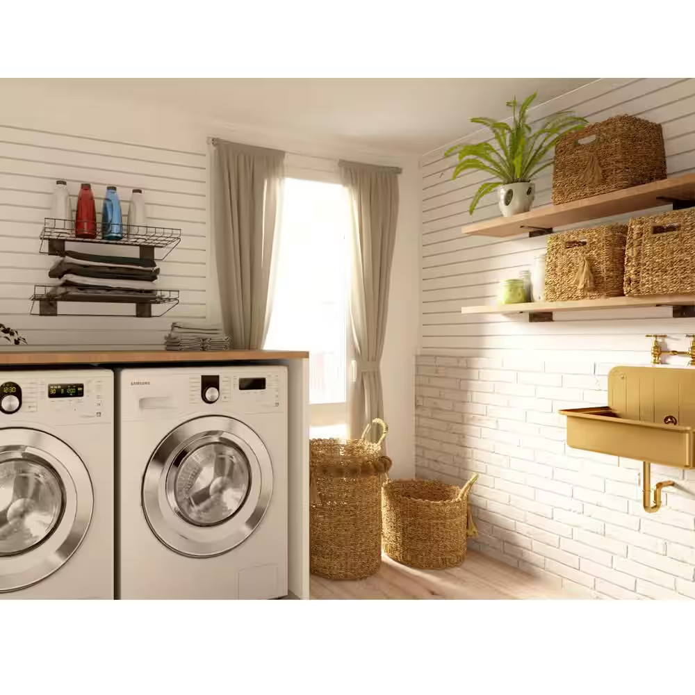 8 Ft. PVC Slatwall Panel White (7-Pack)